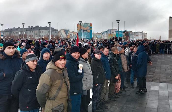 Figure 3. Yupik from New Chaplino during mandatory draft in October 2022. Photo courtesy of Luda Kinok. Figure 3. Yupik from New Chaplino during mandatory draft in October 2022. Photo courtesy of Luda Kinok.